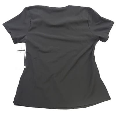NWT-Sag Harbor We Care Black V-Neck Scrub Top Medical Uniform 4-Way Stretch Med - Thumbnail 5