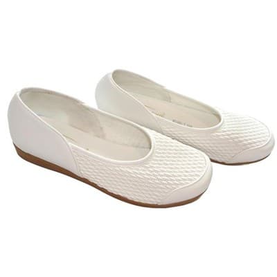 Stretch'n Form by Beacon Women's White Quilted Flats size 7.5 - Thumbnail 2