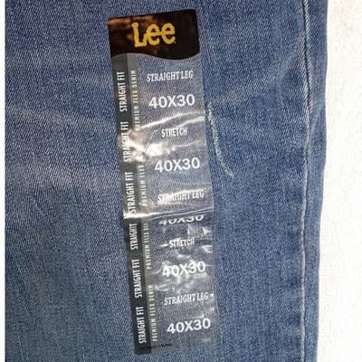 NWT-Lee Mens Straight Fit Straight Leg Jeans Heath Blue 40x30 Premium Flex - Thumbnail 2