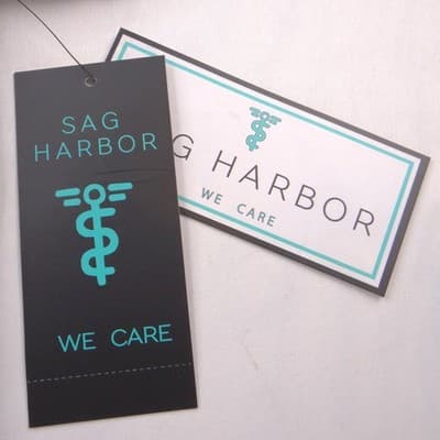 NWT-Sag Harbor We Care Black V-Neck Scrub Top Medical Uniform 4-Way Stretch Med - Thumbnail 3