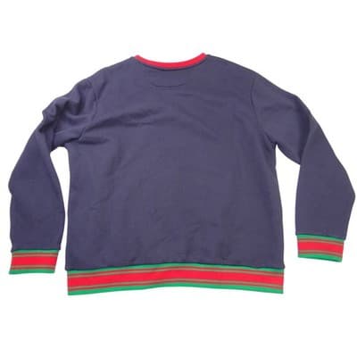 Hudson Outerwear Mens 3X Navy Blue Moth Skull Only The Strong Sweatshirt Striped - Thumbnail 3
