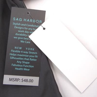 NWT-Sag Harbor We Care Black V-Neck Scrub Top Medical Uniform 4-Way Stretch Med - Thumbnail 4