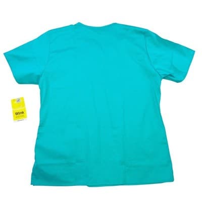 NWT-Wink Womens Classic Fit V-Neck Scrub Top Teal Blue Medium - Thumbnail 5