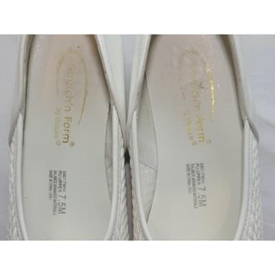 Stretch'n Form by Beacon Women's White Quilted Flats size 7.5 - Thumbnail 5