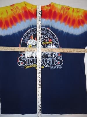 Vintage 2005 Harley-Davidson Sturgis Rally Tie-Dye T-Shirt - Thumbnail 5