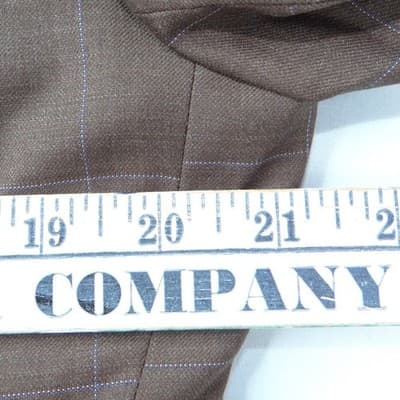 Canali Mens Brown Windowpane Wool Blazer Sport Coat Made in Italy 42R 43R - Thumbnail 11