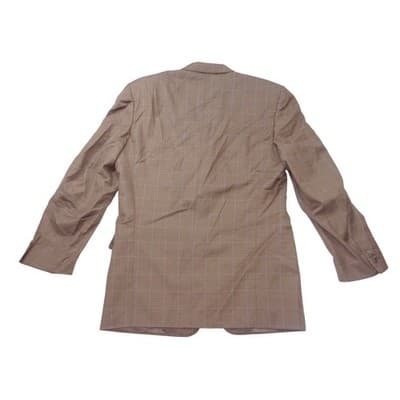 Canali Mens Brown Windowpane Wool Blazer Sport Coat Made in Italy 42R 43R - Thumbnail 3