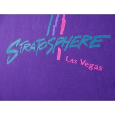 Vintage Stratosphere Las Vegas Graphic T Shirt Purple Fruit of the Loom XL - Thumbnail 7