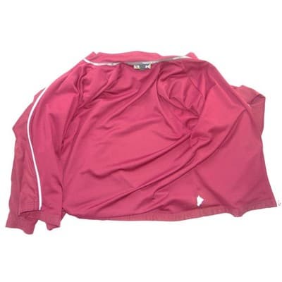 Under Armour Mens XL Maroon Full Zip Track Jacket Mesh Lined Burgundy Mock Neck - Thumbnail 2