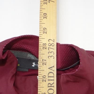 Under Armour Mens XL Maroon Full Zip Track Jacket Mesh Lined Burgundy Mock Neck - Thumbnail 8