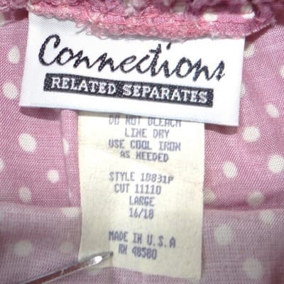 Vintage Connections Mauve Polka Dot Skirt Suit Set Blazer Skirt Belt Large 16/18 - Thumbnail 11