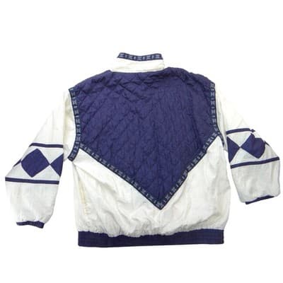 Active Horizon Vintage Windbreaker Jacket Navy White Quilted Colorblock XL - Thumbnail 4