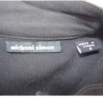 Vintage Iconic Michael Simon Women Black Ruffle Pleated Button Front Jacket Sz S - Thumbnail 2