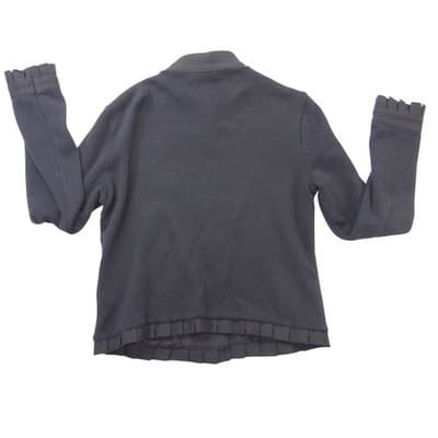 Vintage Iconic Michael Simon Women Black Ruffle Pleated Button Front Jacket Sz S - Thumbnail 3
