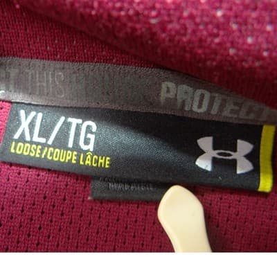 Under Armour Mens XL Maroon Full Zip Track Jacket Mesh Lined Burgundy Mock Neck - Thumbnail 3