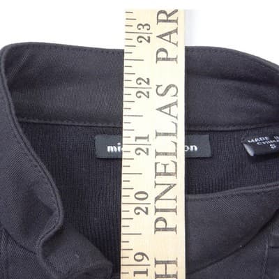 Vintage Iconic Michael Simon Women Black Ruffle Pleated Button Front Jacket Sz S - Thumbnail 6