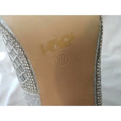 De Blossum Collection Stunning Unique Silver Mirror Mosaic High Heel Pumps Sz 10 - Thumbnail 7