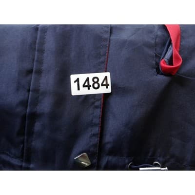 Womens Navy Blue Hooded Lightweight Rain Jacket Red Accents Size M - Thumbnail 7