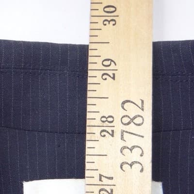Calvin Klein Womens Navy Blue Pinstripe Two Button Blazer Jacket Size 14 - Thumbnail 6