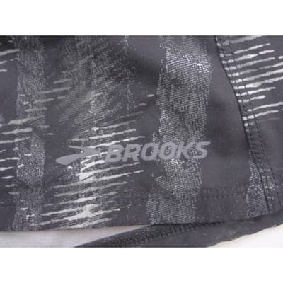 Brooks Womens Running Shorts Black Grey Abstract Streak Pattern Reflective Logo - Thumbnail 4