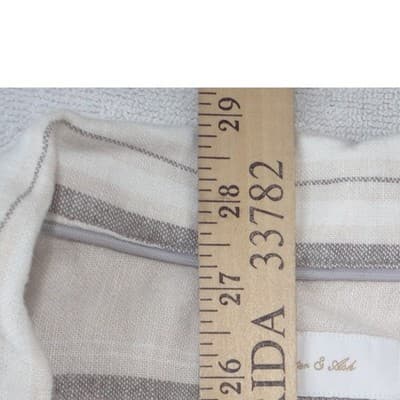Porter & Ash Mens Large Linen Blend Striped Short Sleeve Button Up Shirt Cream - Thumbnail 6