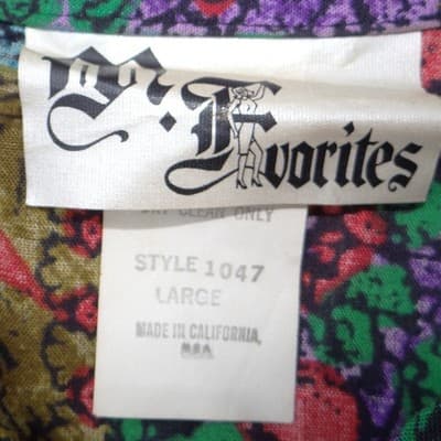 My Favorites Vintage Patchwork Blouse Sheer Mesh Sleeves Heart Buttons Large - Thumbnail 2