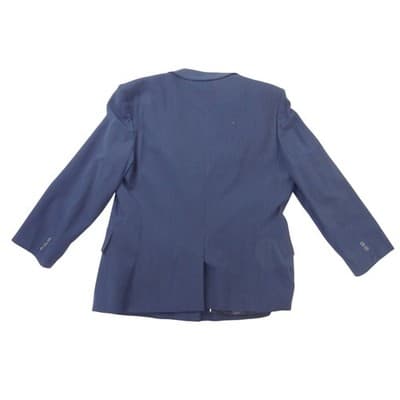 Calvin Klein Womens Navy Blue Pinstripe Two Button Blazer Jacket Size 14 - Thumbnail 3