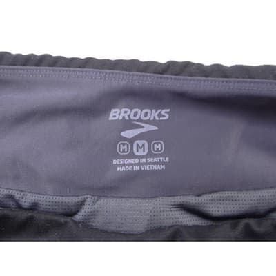 Brooks Womens Running Shorts Black Grey Abstract Streak Pattern Reflective Logo - Thumbnail 2