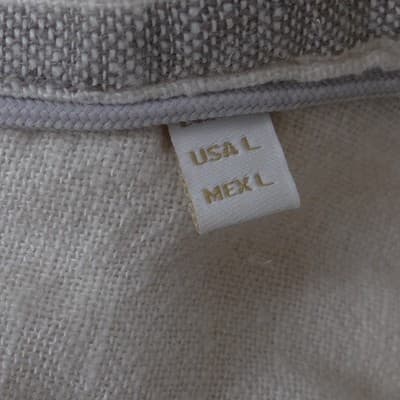 Porter & Ash Mens Large Linen Blend Striped Short Sleeve Button Up Shirt Cream - Thumbnail 3