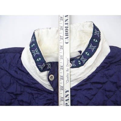 Active Horizon Vintage Windbreaker Jacket Navy White Quilted Colorblock XL - Thumbnail 6