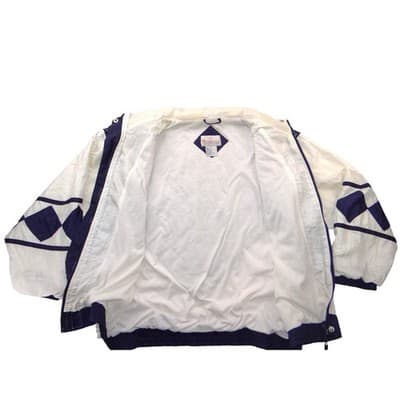 Active Horizon Vintage Windbreaker Jacket Navy White Quilted Colorblock XL - Thumbnail 2