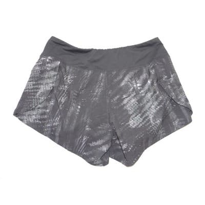 Brooks Womens Running Shorts Black Grey Abstract Streak Pattern Reflective Logo - Thumbnail 3