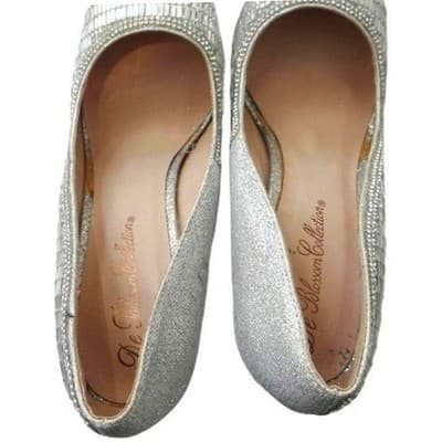 De Blossum Collection Stunning Unique Silver Mirror Mosaic High Heel Pumps Sz 10 - Thumbnail 8