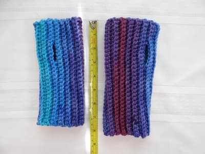Handmade Crocheted Hand Warmers in Blue and Purple Lot 1 - Thumbnail 6