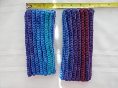 Handmade Crocheted Hand Warmers in Blue and Purple Lot 1 - Thumbnail 7