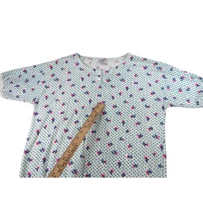 PARTNERS Mervyns Womens Size Small Floral Print V Neck Short Sleeve Top - Thumbnail 4
