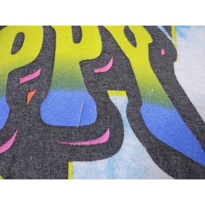 Gildan Tie Dye Mushroom Trippy Graphic Tee Shirt Blue White Size Medium - Thumbnail 5