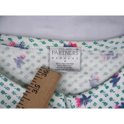PARTNERS Mervyns Womens Size Small Floral Print V Neck Short Sleeve Top - Thumbnail 2