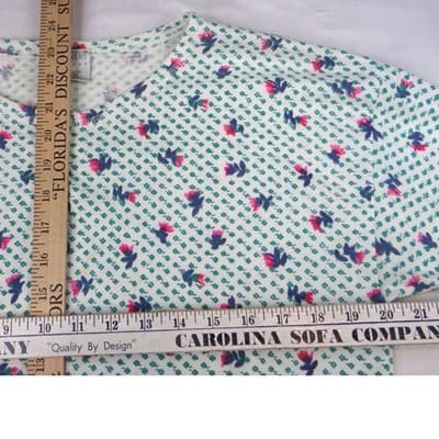 PARTNERS Mervyns Womens Size Small Floral Print V Neck Short Sleeve Top - Thumbnail 9