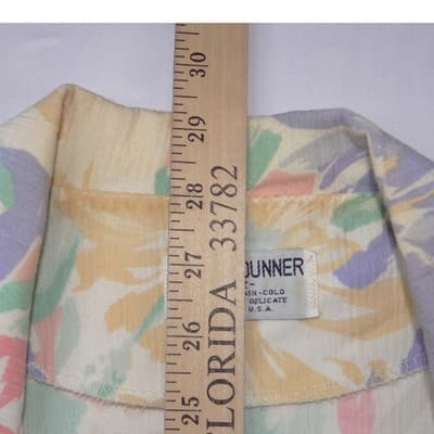 Alfred Dunner Vintage Floral Blazer Pastel Tropical Single Button Made in USA 12 - Thumbnail 8