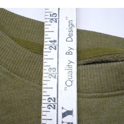 Time and Tru Womens XL Olive Green Heathered Crew Neck Sweatshirt High Low Hem - Thumbnail 6