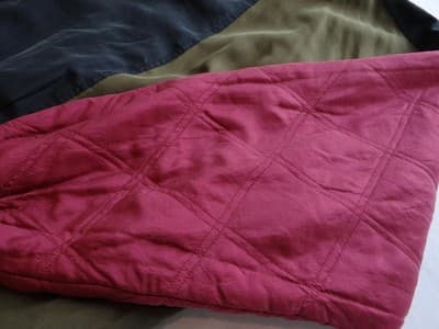 90's vintage Street Scenes Men's Quilted Silk Colorblock Jacket Large - Thumbnail 4