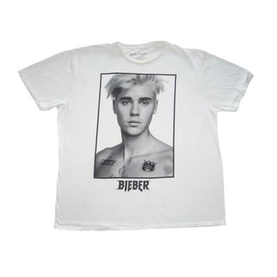 White Justin Bieber Graphic T-Shirt