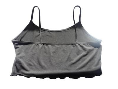 Black Women's Crop Tank Top with Halloween Pumpkin Print - Thumbnail 2