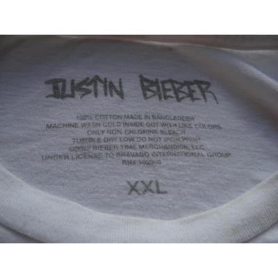 White Justin Bieber Graphic T-Shirt - Thumbnail 7