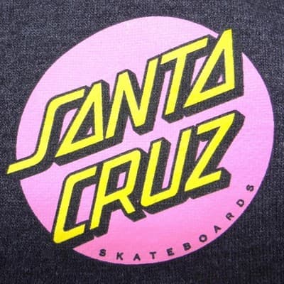 Santa Cruz Skateboards Pink Dot Logo Zip Up Hoodie Charcoal Grey Skater Mens S - Thumbnail 6