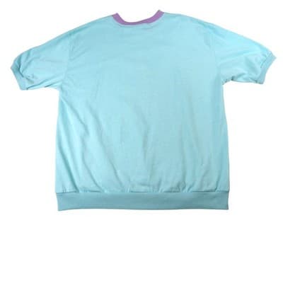 Vintage Jantzen Womens Turquoise Purple Plaid Rose Button Up T Shirt Top XL - Thumbnail 3