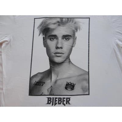 White Justin Bieber Graphic T-Shirt - Thumbnail 3