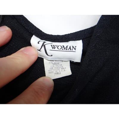 K Woman Black Sleeveless A Line Midi Dress Size 20W Style 891785 - Thumbnail 2