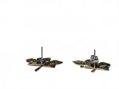 Red Maple Leaf Shaped Earrings - Thumbnail 4
